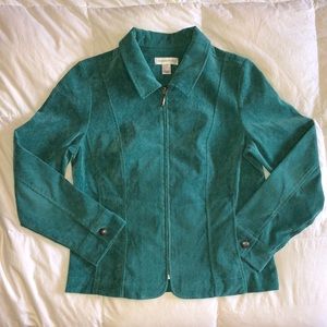 CHRISTOPHER & BANKS Teal blue green blazer womens medium